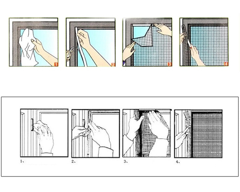 130cmx150cm Fly Mosquito Window Net Mesh Screen Room Cortinas Mosquito Curtains Net Curtain Protector Fly Screen Inset 130cmx150cm Fly Mosquito Window Net Mesh Screen Room Cortinas Mosquito Curtains Net Curtain Protector Fly Screen Inset Color : Black|Gray|White