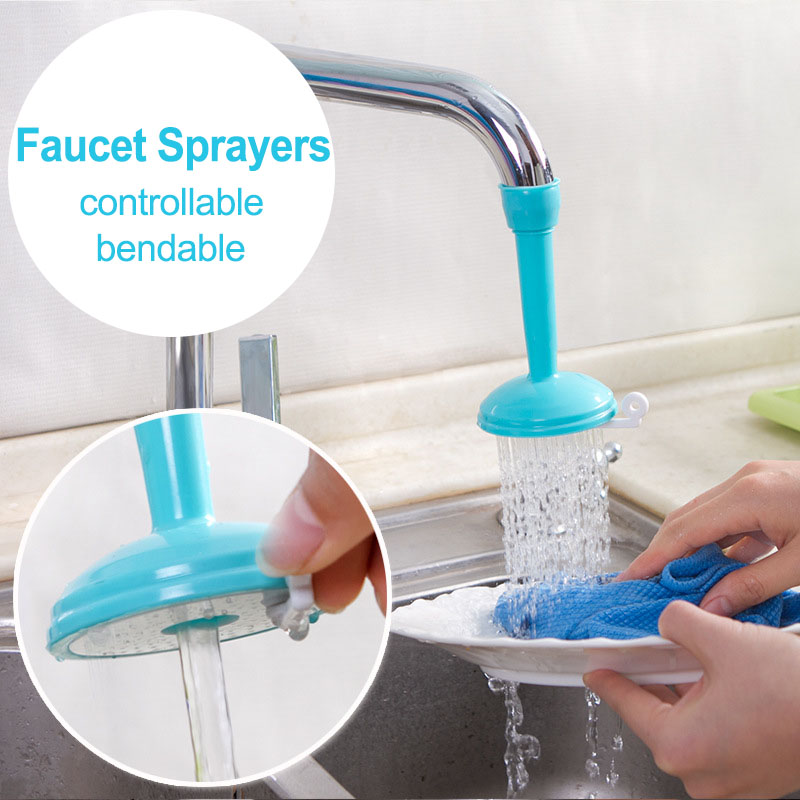 Creative Water Saving Kitchen Faucet Sprayers Adjustable Tap Filter Nozzle Swivel Spout Faucet Kitchen Bathroom Accessories Creative Water Saving Kitchen Faucet Sprayers Adjustable Tap Filter Nozzle Swivel Spout Faucet Kitchen Bathroom Accessories Color : short blue|long blue|long purple|short purple|short pink|long pink